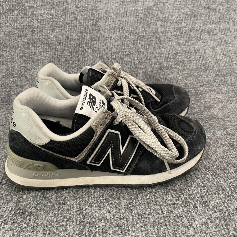 New Balance 574 Shoes Womens Sz 8 B WL574EVB Black Running Sneakers